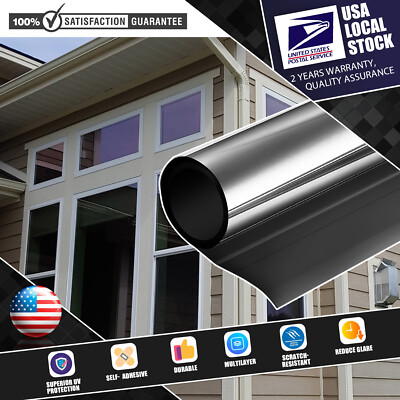 5% VLT One Way Mirror Tint Window Film Privacy Protect UV Reflective Sun Block