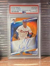 🔥Ozzie Albies 2018 Topps Finest Orange Refractor /25 Rookie Auto PSA 10