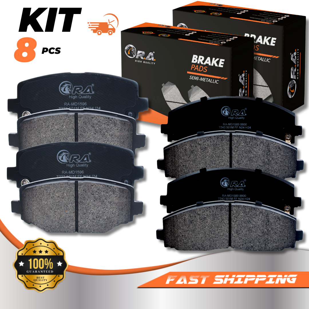 Front and Rear Disc Brake Pads for 2012 - 2016 Dodge GRAND CARAVAN HD Brakes