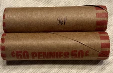 Two 1996 Bank Shotgun Wrapped Lincoln Cent Rolls