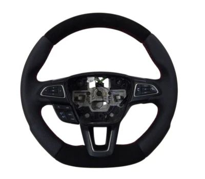 NEU LEDERLENKRAD für Ford Focus III MK3 RS ST Kuga MK2 UNTEN FLACH - Bild 1 von 4