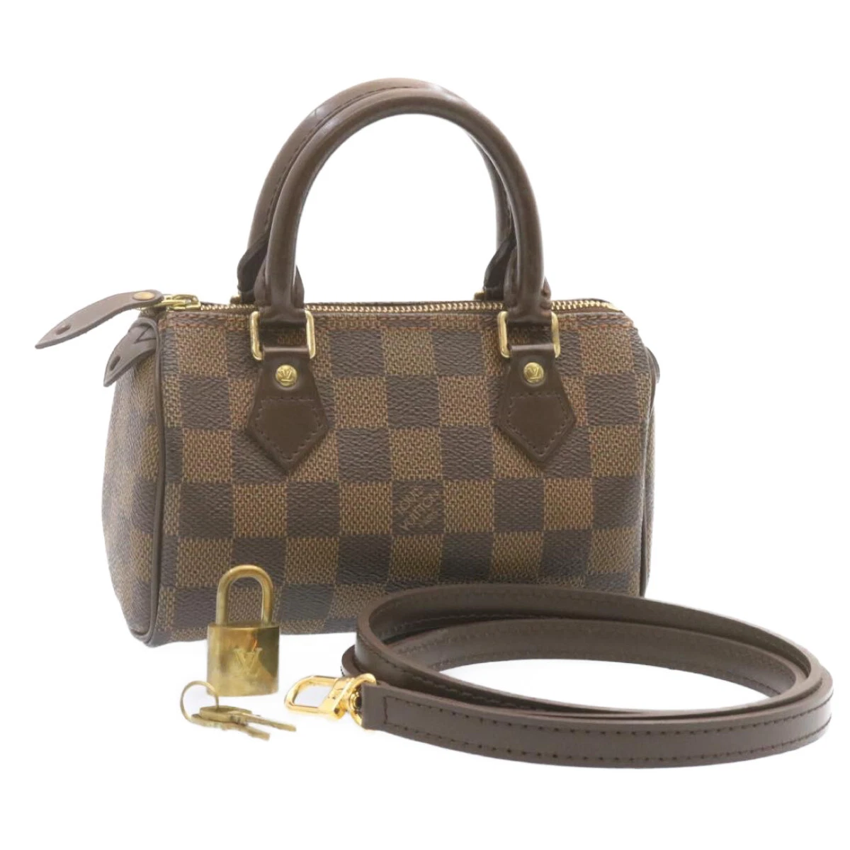 LOUIS VUITTON Damier Ebene Mini Speedy Hand Bag SP Order LV Auth