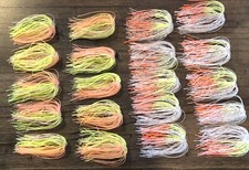 20 Tournament Double Banded Bass Jig Skirts - coleslaw & sun perch