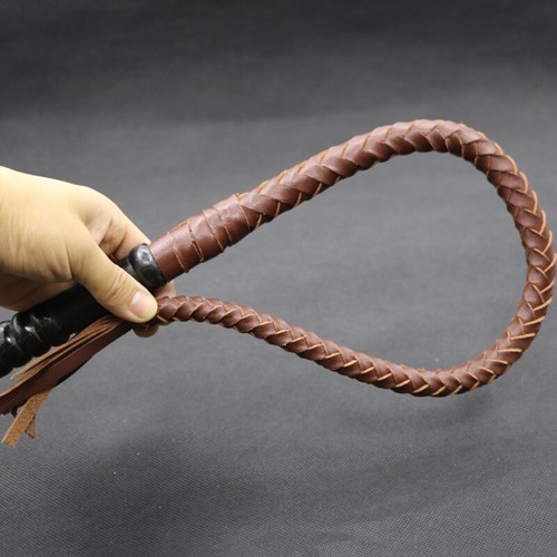 Cowhide Horse Riding Crop Long AntiSlip Wooden Handle Riding Whips for