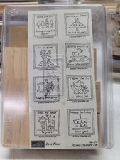 stampin' up love notes set of 8 wood stamps / we1692 r4 t64