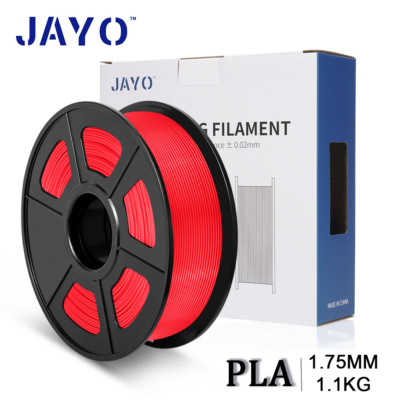 JAYO 3D Printer Filament PLA Red 1.75mm 1.1KG With Spool Regular PLA