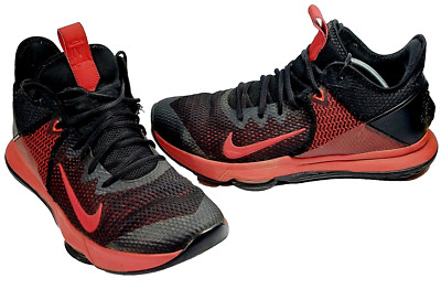 Nike LeBron Witness IV 4 Bred schwarz Fitnessstudio rot Herren Sportschuhe Größe UK 11