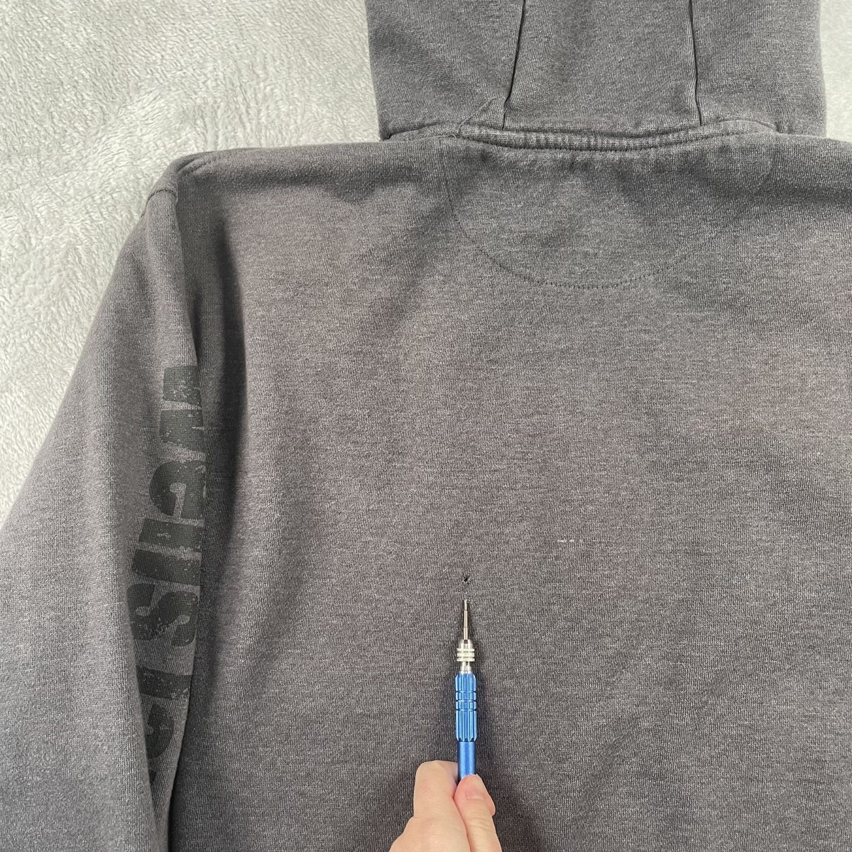 Wells Lamont Hoodie Mens XL Grey Pullover w/ Drawstring Workwear View 3