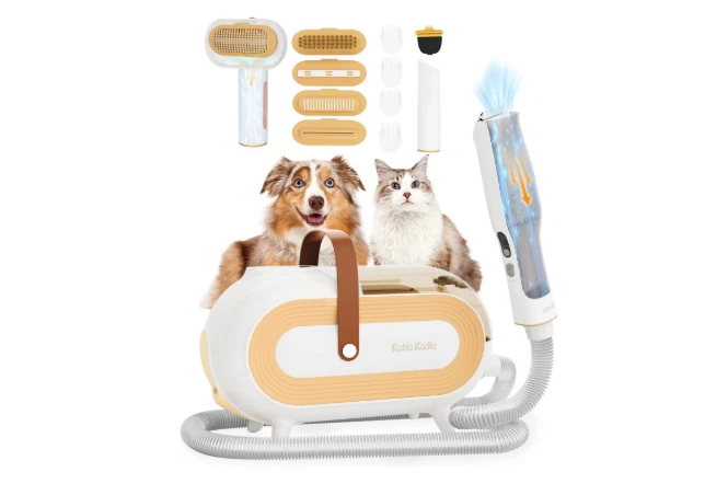 Katio Kadio Pet Grooming Kit Vacuum Low Noise 8-in-1 Dog Cat Clipper Brush