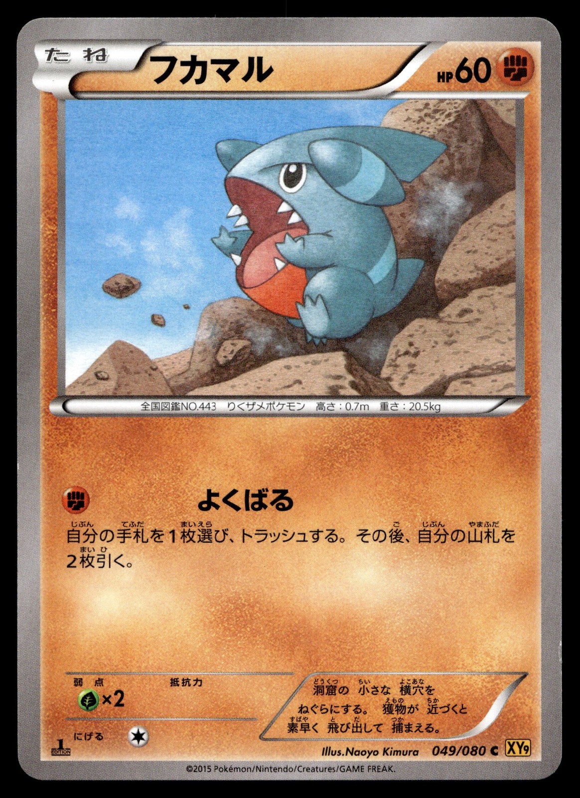 GIBLE 049/080 COMMON RAGE OF THE BROKEN HEAVENS POKEMON JAPANESE