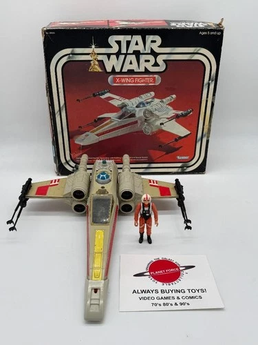 1978 X-Wing Fighter Complete w/ Box + Luke Star Wars Kenner Vehicle