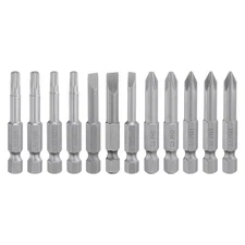 12pcs Screwdriver Bit Set 2" Length Magnetic Slotted Phillips Torx Drill Bits