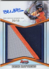 Brice Matthews 2025 Bowman’s Best Prospect Patch Autograph Relic Astros RC 26/50