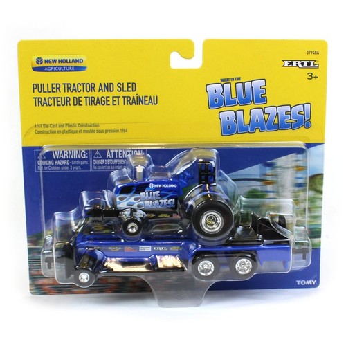 Ertl 1/64 New Holland Blue Blazes Midnight Blue Pulling Tractors Sleds 37940-SET - Picture 2 of 3