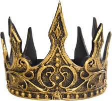 Regal King'S Crown,Adjustable Royal Crown Prince Tiara,Medieval King Costume Acc