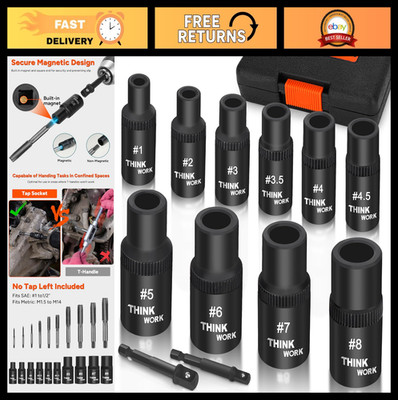 12-Piece Magnetic Tap Socket Set, 1/4'' & 3/8'' Drive Wrench Tool, Durable & Versa