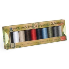 Gutermann 100 Recycled Polyester Sew-All Thread 100-10 Basic Coloured Reels,...
