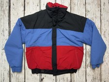 VTG Woolrich Teton 17006 Men's Black/Blue/Red 80's Full Zip Bomber Jacket - Sz M