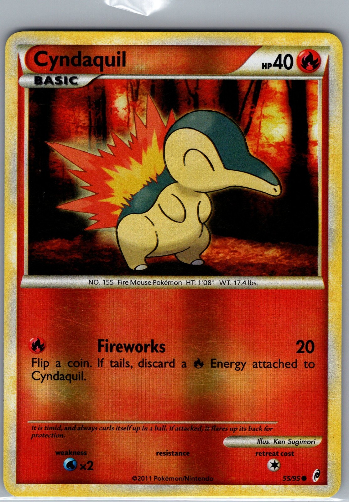 Cyndaquil 55/95 Common - Pokemon TCG HGSS: Call of Legends - Reverse Holo (LP)