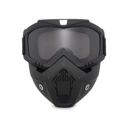 Outdoor Protection Mask with Goggles - UV & Windproof for Motorcycle & Cycling