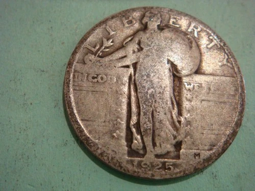 Below Melt 1925 P Standing Liberty Quarter Good cond,  actual coin in photo