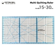 Kinkame Blue 15&times;30cm COTTON BOLL Color Wide Scale Ruler