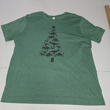 Dinosaur Christmas Tree T Shirt Size XXL On Canvas Very Soft