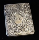 Antique Victorian Sterling Silver Hand Chased Floral Match Safe Vesta Case