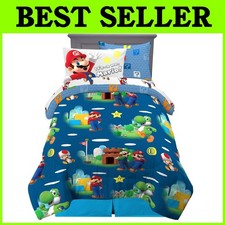 Super Soft Mario Kids Bedding Set, 5-Piece Twin Size