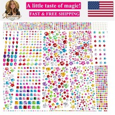 6124Pcs Gem Stickers-Self-Adhesive Face Jewelry Stickers, Acrylic Gems DIY Cr...