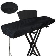 Black Electronic Piano Cover Adjustable Cord Dust Resistant Waterproof Material