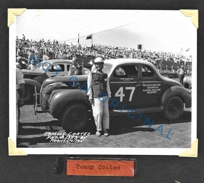 Vintage Old 1949 Photo of Man NASCAR Stock CAR DRIVER Tommy Coates on Speedway