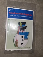 Vintage Felt Originals, Fabulous Felt Originals Snowman #1023 Ornament Kit