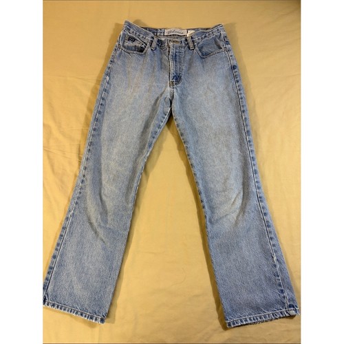 Vintage 90s Express Bleus Bootcut Light Wash Rigid 100% Cotton Denim 5/6S Petite
