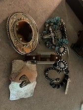 Lot Of Western Style Accessories Belt Buckles With Stones Horse Turquoise Yehhaw