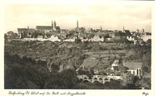 Rothenburg Germany View of City & Double Bridge RPPC Real Photo Postcard
