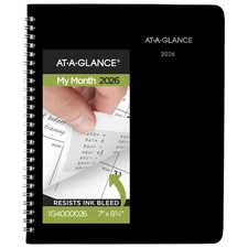 2026 Planner, Monthly, 7" x 8-3/4", Medium, DayMinder, Black (G4000026)