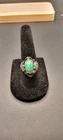 Vintage Sterling Silver Floral Peking Glass Ring Sz 6.5 (SJ591)