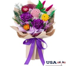 Preserved Flowers Bouquet Dried Roses Handmade Gift Her Anniversary Birthday New