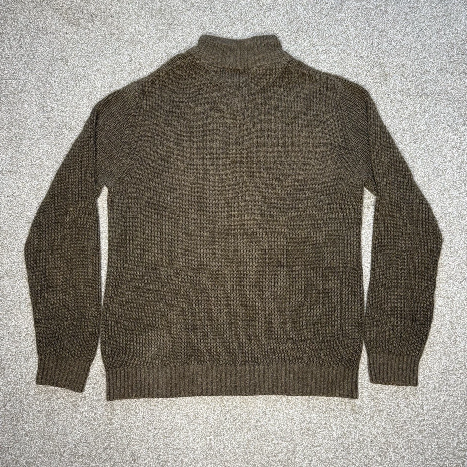 Suéter GH Bass tejido pesado piel sintética 1/4 abotonable para hombre suéter mediano verde Foto 2 de 4