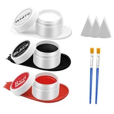 Red Black and White Face Body Paint Set, Clown Makeup Kit
