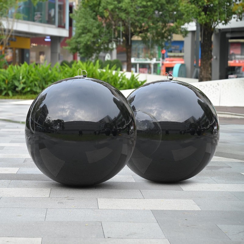 AplusChoice 2PCS 32" Big Shiny Inflatable Mirror Ball Reusable Hanging Black