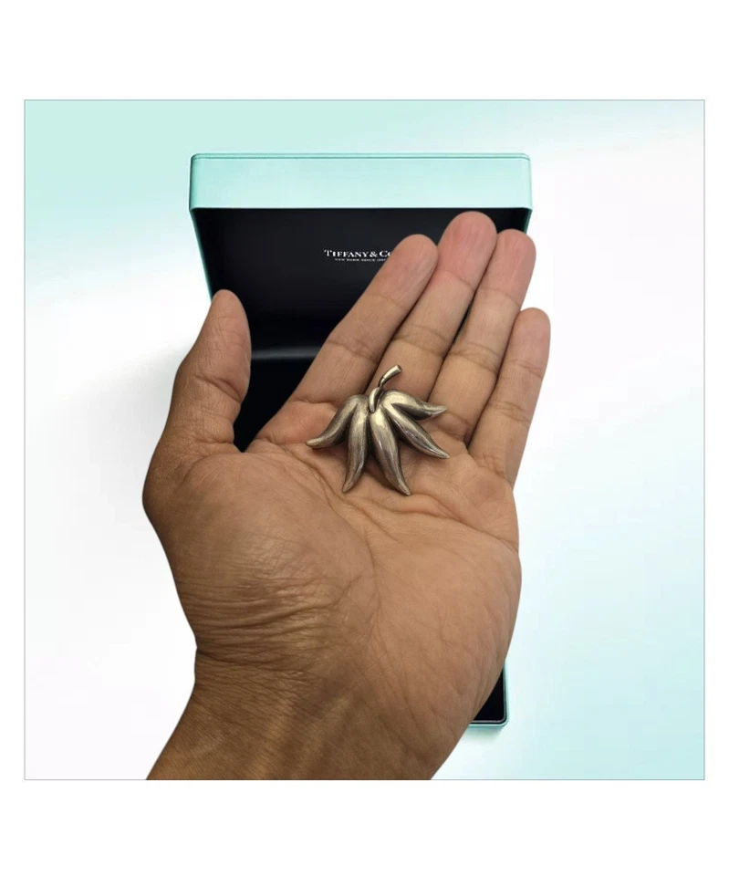 Tiffany & Co RARE VINTAGE HUGE Silver Leaf Brooch! - Image 3 of 4