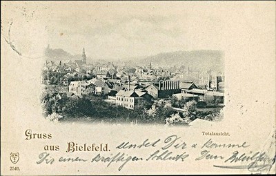 Postcard North Rhine-Westphalia (b247) Bielefeld total view 1897