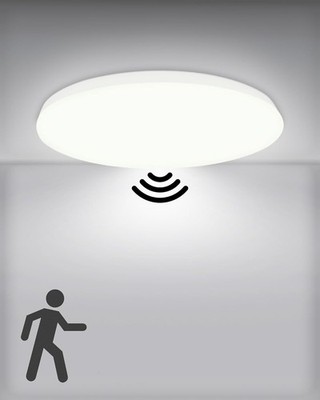 RUIQIO LED Deckenleuchte mit Radar Bewegungsmelder - 12W 6000K