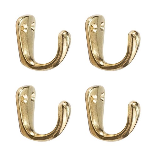 4Pcs Antique Solid Brass Hooks, Clothes and Caps Hook Rear Hook of ...