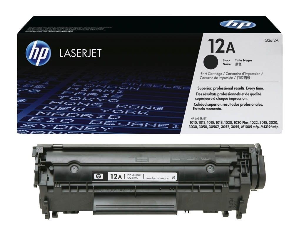 Toner HP 12A noir LaserJet authentique pour imprimante Q2612A