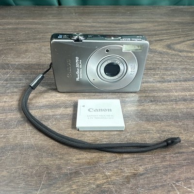 Canon PowerShot SD750 Digital ELPH 7.1 MP Camera Silver -NO CHARGER (50)
