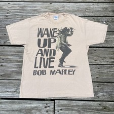 vtg 90s BOB MARLEY all over print t shirt men’s XL Beige Made In USA