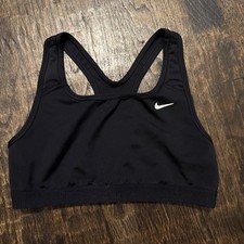 Nike Sports Bra Older Kids Girls XL Black Swoosh Dri Fit Yoga Gym Atletic